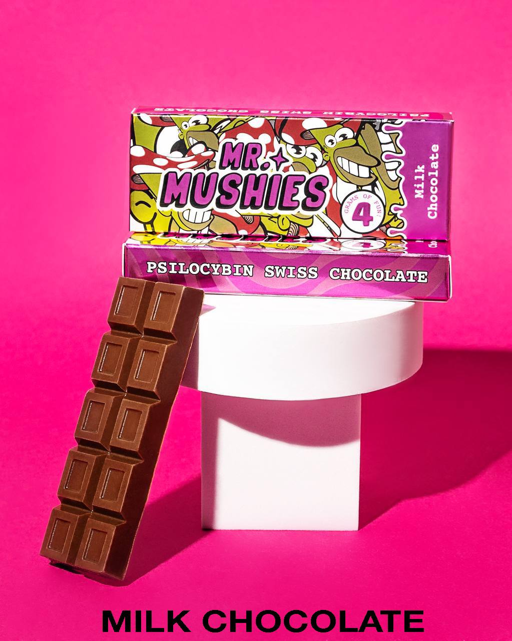 Mr Mushies Milk Mushroom Chocolate Bar